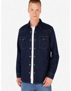 COLINS Camasa de bumbac cu buzunare pe piept - BLUE