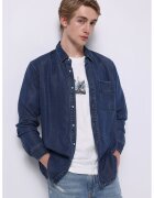 COLINS Camasa din material chambray cu guler clasic - Bleumarin