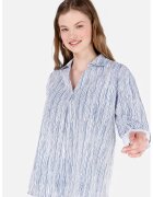 COLINS Camasa lejera cu model - Alb/Albastru inchis