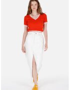 COLINS Fusta din denim cu slit frontal - Alb