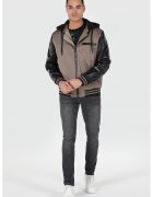 COLINS Geaca colorblock cu gluga - Maro taupe