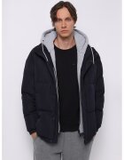 COLINS Geaca cu guler inalt si model uni - Albastru ultramarin/Gri deschis melange