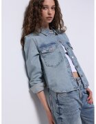 COLINS Jacheta-camasa din denim cu nasturi - Albastru lavanda