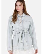 COLINS Jacheta din denim cu cordon in talie - Albastru deschis
