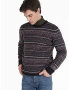 COLINS Pulover cu model fair isle - Negru/Gri/Rosu inchis