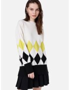 COLINS Pulover lejer cu model in carouri - Negru/Galben/Crem