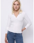 COLINS Pulover slim fit cu decolteu in V - Alb