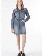 COLINS Rochie-camasa din denim cu fermoar - Albastru prafuit