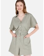 COLINS Salopeta scurta din amestec de in cu buzunare laterale - Kaki