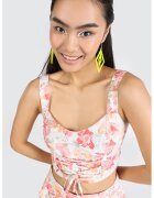 COLINS Top crop cu imprimeu floral - Alb/Roz