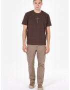 COLINS Tricou cu detaliu text - Maro inchis