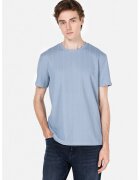 COLINS Tricou striat cu decolteu la baza gatului - Albastru pastel