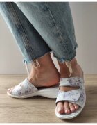 Comoda Saboti Medicali Dama 2 Velcri Albi + Flori Lila - Floral - Flori