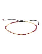 CORINA MARDARI Bratara ajustabila din aur filat de 14K/20 cu pietre de garnet - Rosu/Auriu