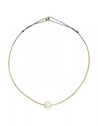 CORINA MARDARI Colier de aur filat de 14K/20 cu perla de apa dulce - Alb/Auriu