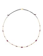 CORINA MARDARI Colier filat cu aur de 14K/20 si piatra garnet - Auriu/Negru/Rosu inchis