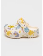 Crocs Saboti cu model clasic si imprimeu animale - Albastru pastel/Galben pal/Crem