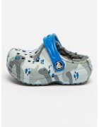 Crocs Saboti slingback cu captuseala din material teddy Classic Line - Gri/Albastru