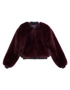 Desigual Geaca dama blana artificiala - visiniu -