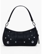 Desigual Geanta crossbody din piele ecologica cu detalii cu aspect metalizat - Negru