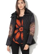 Desigual Jacheta cu vatelina si guler de blana sintetica detasabil Aggu - Negru