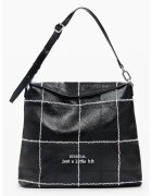 Desigual Rucsac convertibil cu model in carouri - Alb/Negru