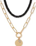 DKNY Colier dublu cu pietre zirconia - Auriu