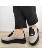 DOGATI Pantofi Casual Dama 2450-Z Bej Cu Negru - Bej - Bej