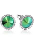 e-Crystal Cercei Argint 925 placat cu rodiu cu cristale Swarovski® Rivoli Crown 8mm - Verde