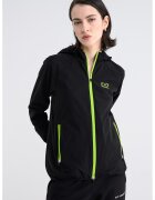 EA7 Jacheta cu buzunare cu fermoar si gluga - Negru/Verde lime