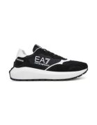 EA7 Tenisi barbati - Emporio Armani piele naturala - negru/alb