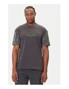 EA7 Tricou barbati - Emporio Armani - gri - bumbac - poliester -
