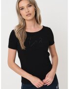 EA7 Tricou cu decolteu rotund si imprimeu logo - Negru