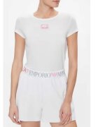 EA7 Tricou cu decolteu rotund si logo - Alb optic