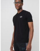 EA7 Tricou din amestec de bumbac cu logo - Negru stins/Alb optic