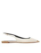 Elisabetta Franchi Balerini dama - piele naturala - bej/auriu