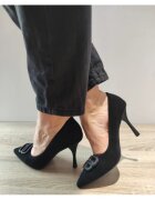 Epica Pantofi Eleganti Dama 015Ta2 01-I Negri Velur - Negru - Negru