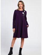 Eranthe Rochie Dama - A-Line - cu Buzunare Laterale si Pictura Realizata Manual V365 - Alb