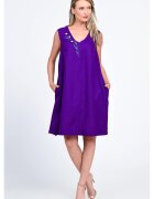 Eranthe Rochie Dama - V-Neckline - cu Pictura Realizata Manual V340