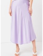Esprit Fusta midi cu aspect satinat - Lila
