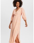 Esprit Rochie cu model si slituri laterale - Portocaliu pal