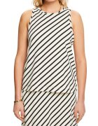 Esprit Top cu model in dungi - Negru/Alb murdar