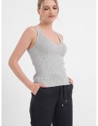 Esprit Top striat cu model uni - Gri melange