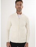 Felix Hardy Cardigan uni de bumbac cu fermoar - Alb murdar