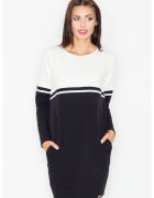 Figl Rochie bumbac - alb-negru - Alb/Negru