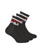 FILA Set de sosete scurte unisex cu logo - 3 perechi - Negru