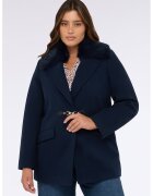 Fiorella Rubino Palton cu garnituri din blana sintetica - Bleumarin