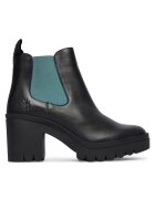 Fly London Botine dama piele naturala - negru-verde