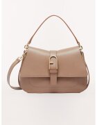 Furla Geanta saddle din piele cu bareta aditionala Flow - Caramel