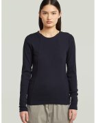 G-Star Bluza din amestec de bumbac organic cu model uni - Albastru ultramarin